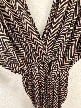 Black and tan Chevron Jumpsuit